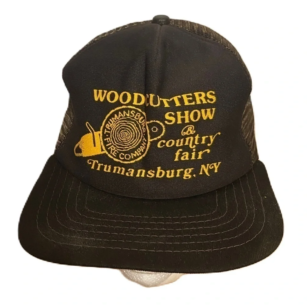 Vintage Woodcutter’s Show & Country Fair Trucker Snap Back Mesh Hat Brown